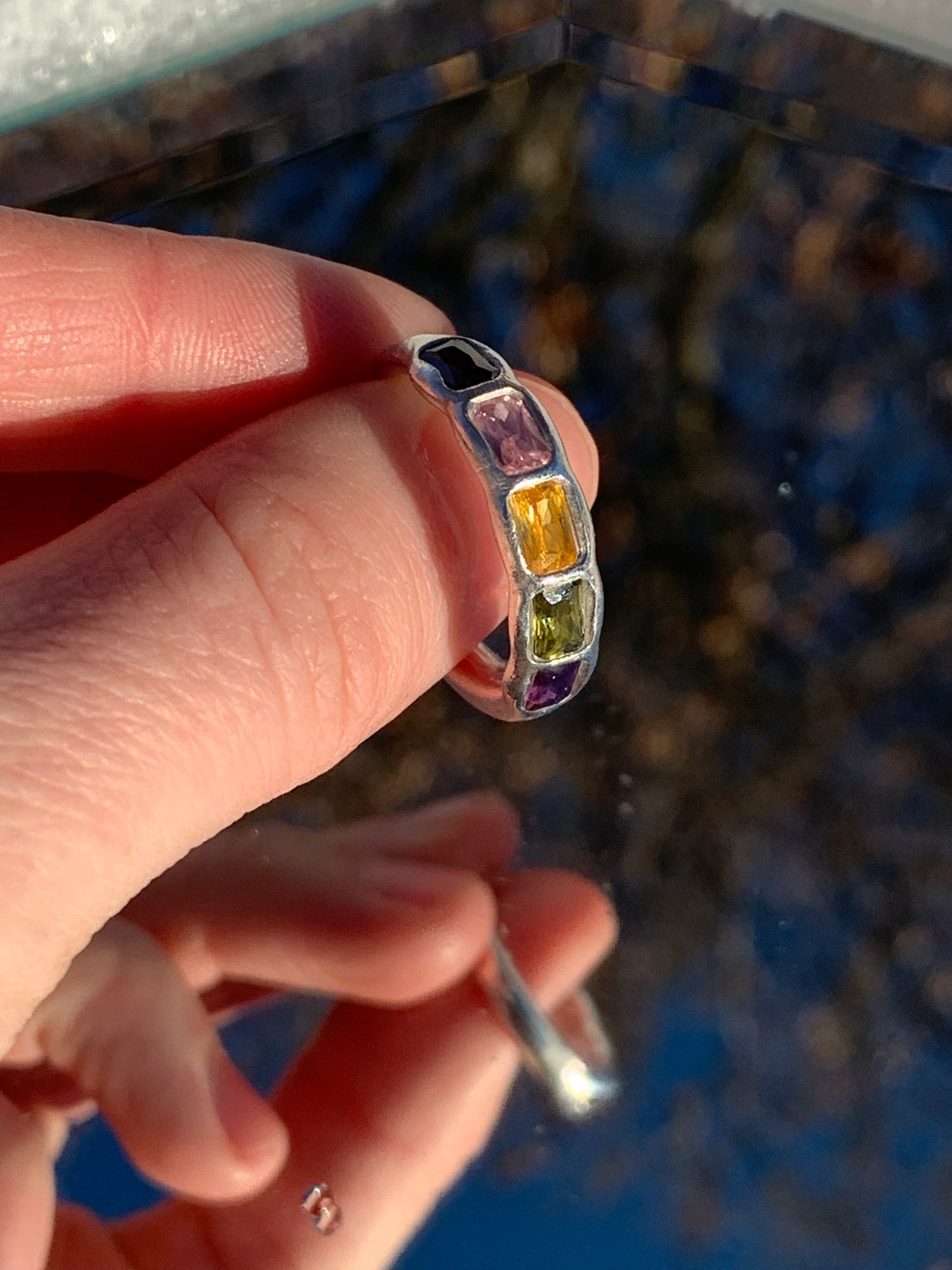 xx Rainbow Tourmaline Band - sz 8.5