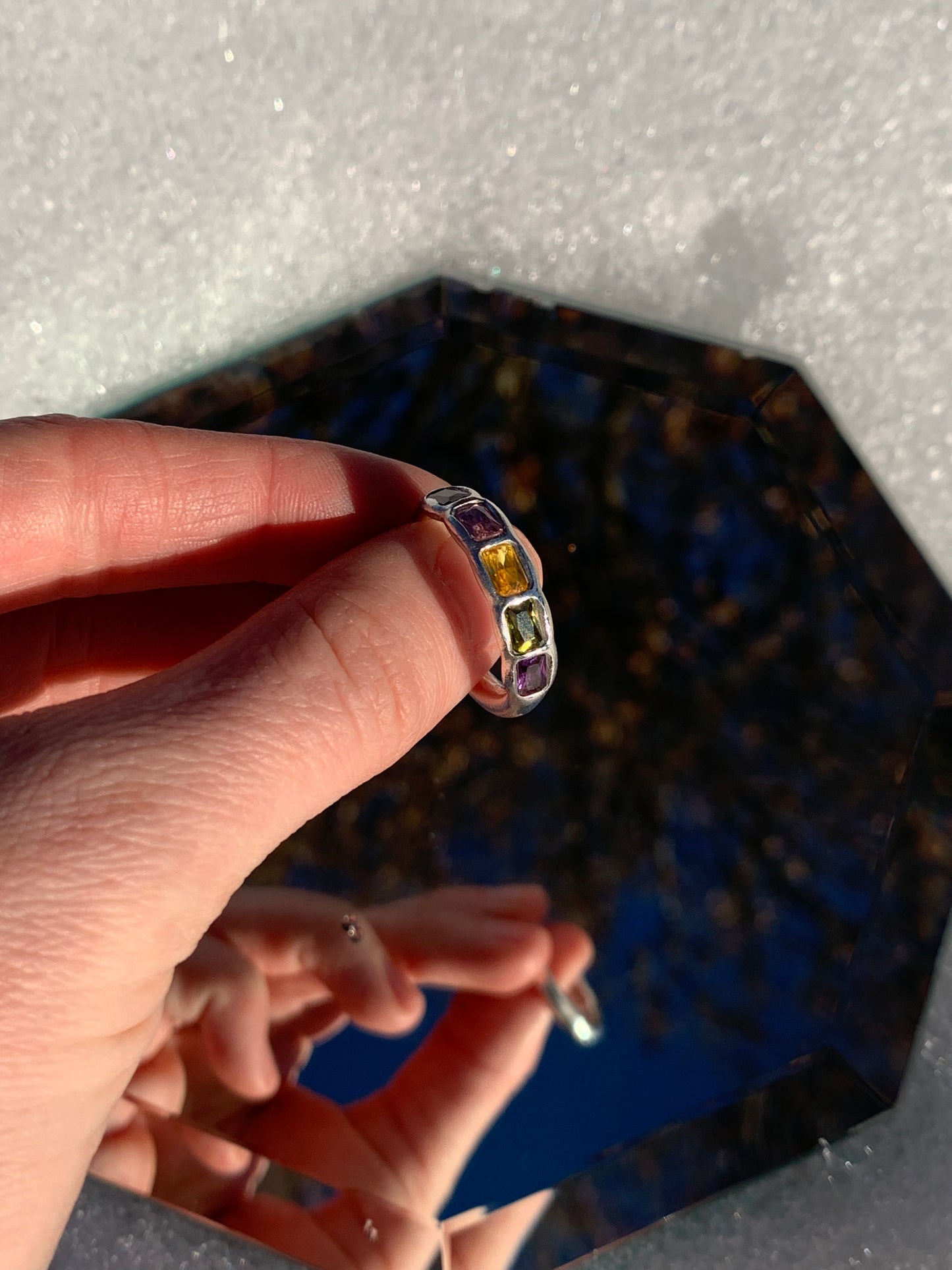 xx Rainbow Tourmaline Band - sz 8.5