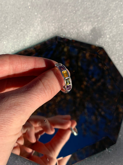 xx Rainbow Tourmaline Band - sz 8.5