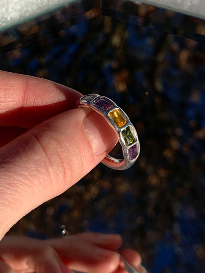xx Rainbow Tourmaline Band - sz 8.5