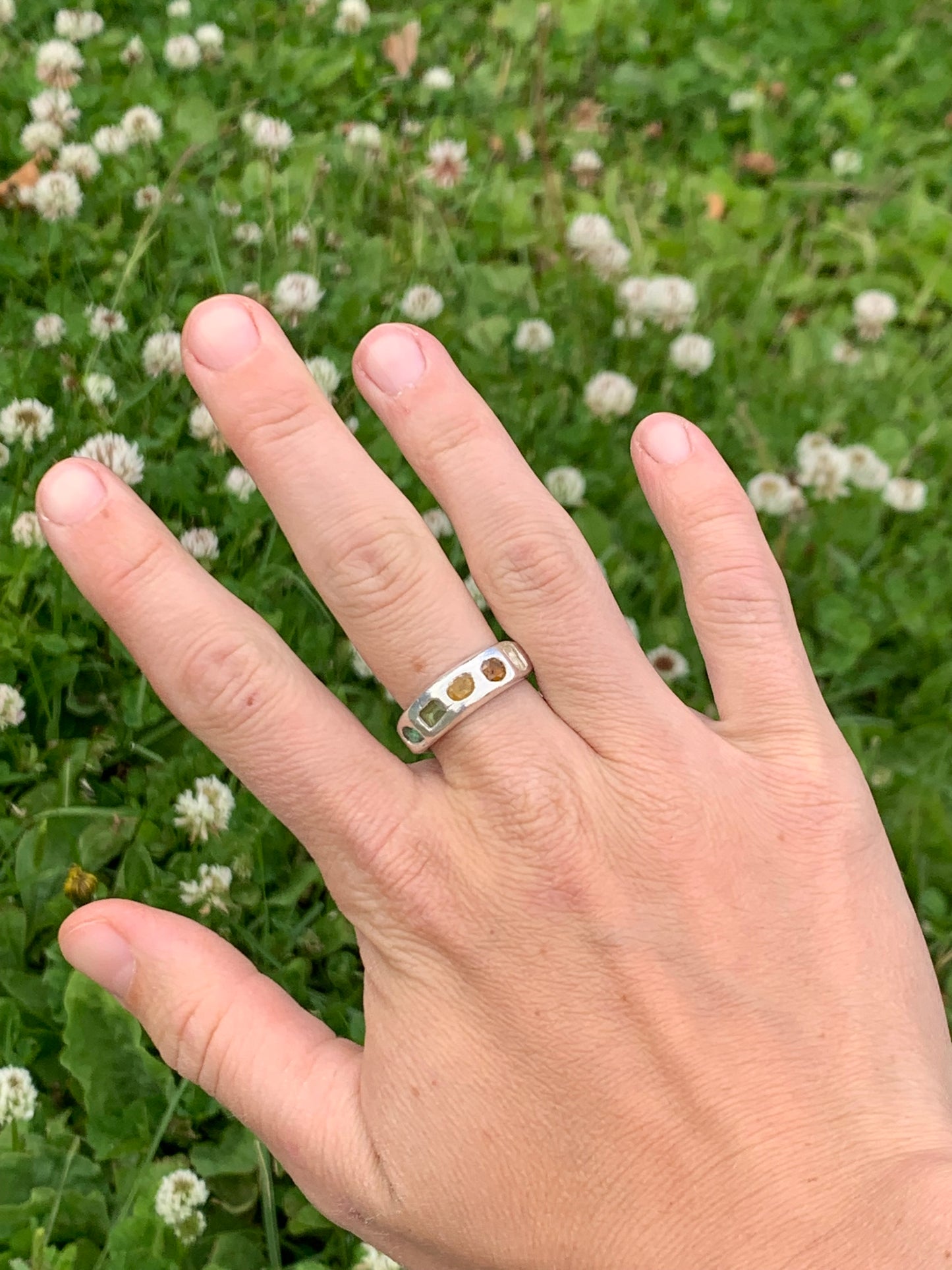 xx Tourmaline Rainbow Ring - sz 7.5